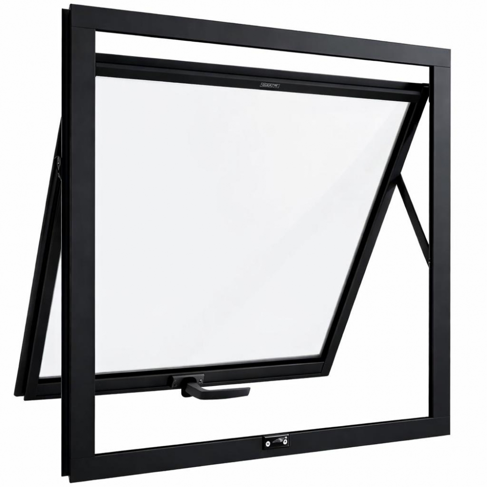 Janela de Alumínio  Ar com Vidro Boreal - Preto